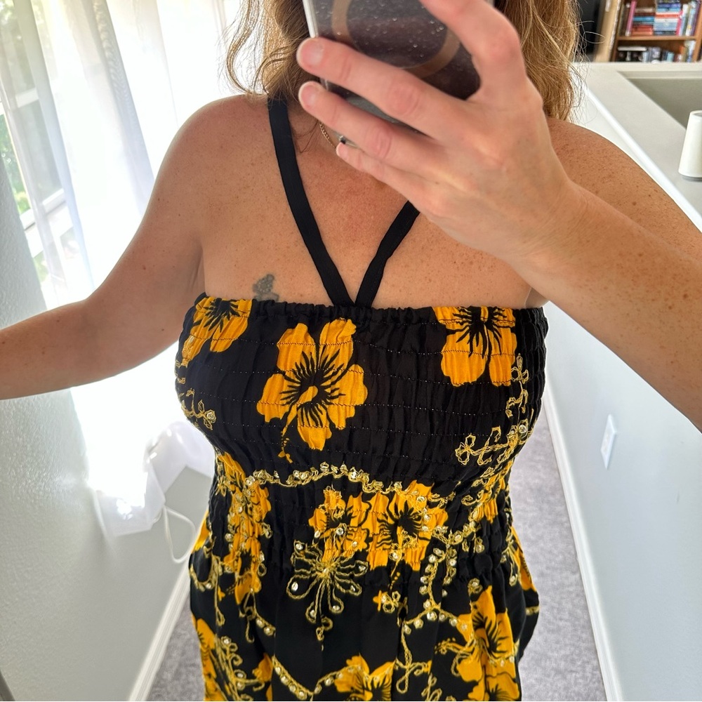 2 for $13 Smocked maxi midi dress size one size fits most - Picture 3 of 6